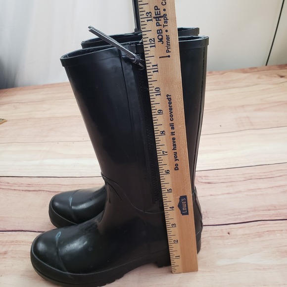 Sperry Boots Womens Size 7 Black Waterproof‎ Rubber Rain Tall Side Zip Outdoor - Picture 9 of 10